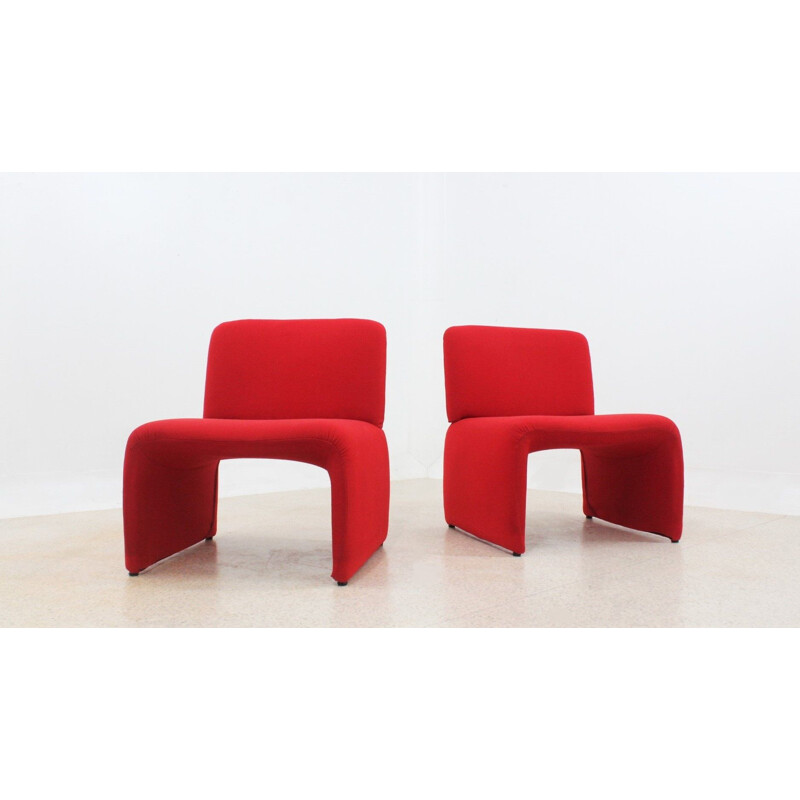 Pair of vintage italian armchairs, 1970s