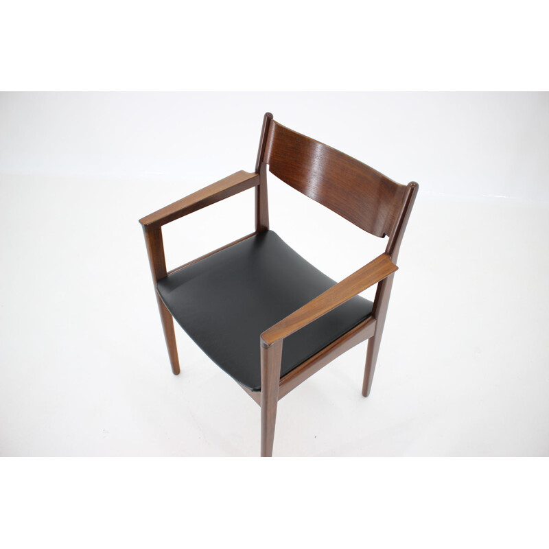 Vintage Danish teak and leatherette armchair, 1960s