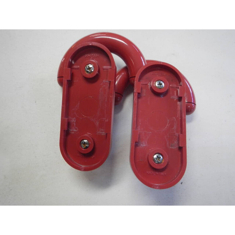 Pair of vintage red plastic coat racks by Con et Con, Italy