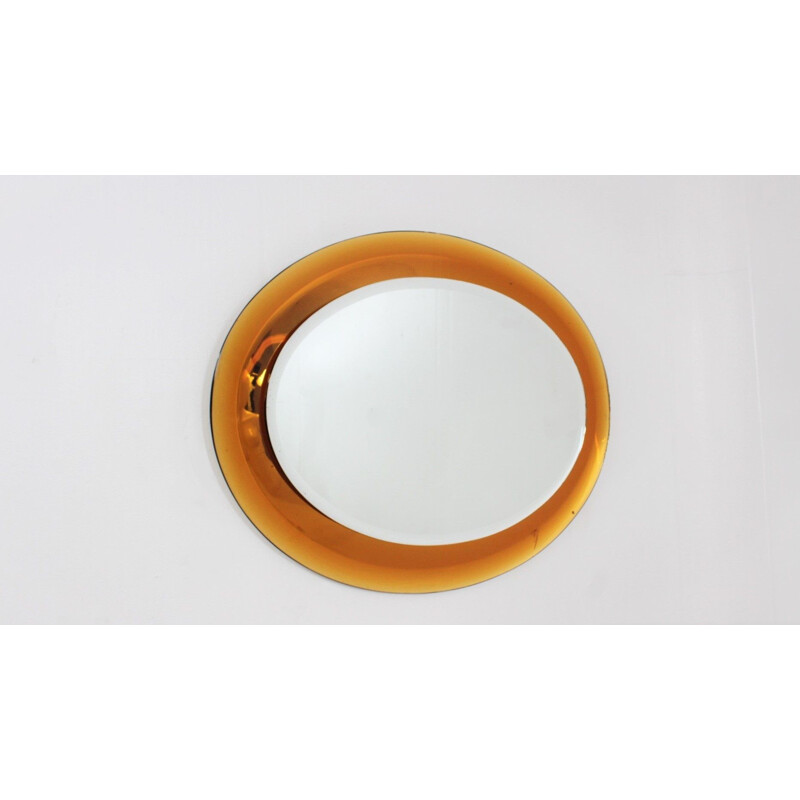 Vintage italian oval mirror by Metalvetro, 1970s