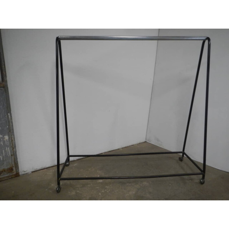 Industrial coat rack in black painted iron