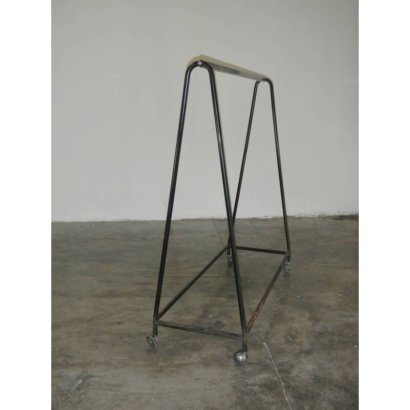 Industrial coat rack in black painted iron