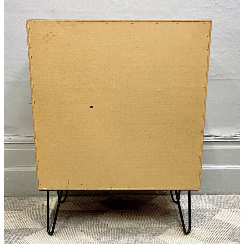 Vintage Danish teak sideboard with glass shelves and doors, 1970s