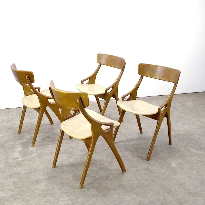 Set of 4 Mogens Kold chairs, Arne HOVMAND OLSEN - 1950s