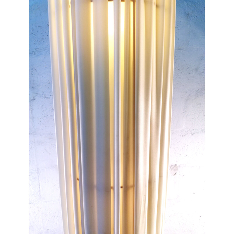 Vintage light column in white pleated fabric