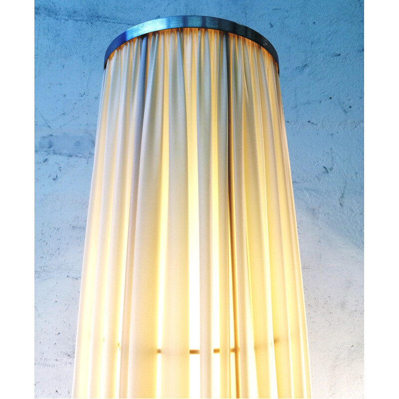 Vintage light column in white pleated fabric