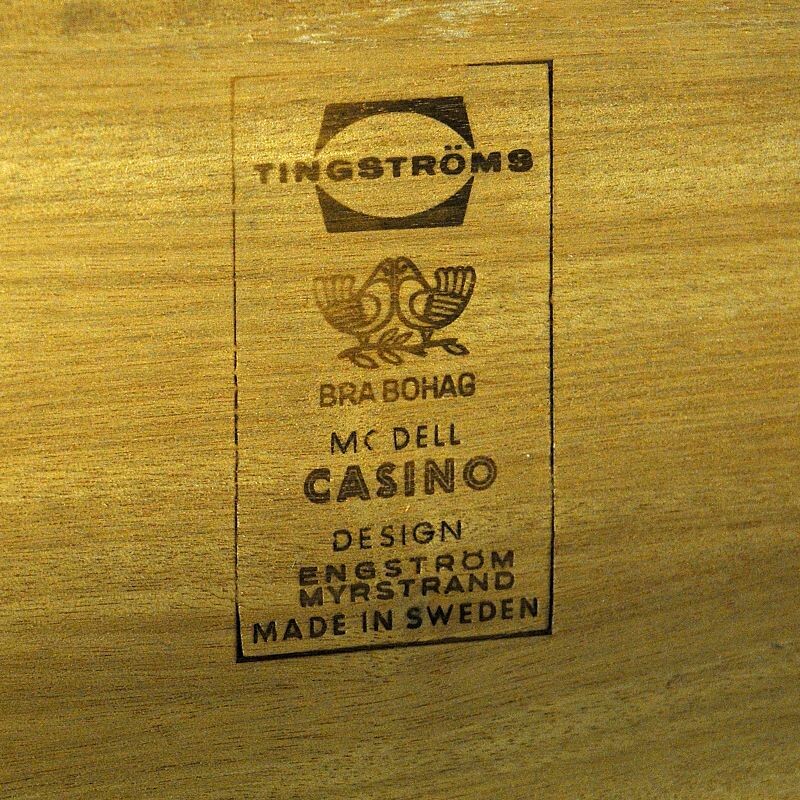 Paire de tables de chevet suédoises vintage Casino en bois de chêne par Engström & Myrstrand pour Tingströms, 1960