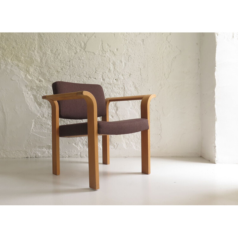 Fauteuil vintage en bois courbé, Danemark 1970