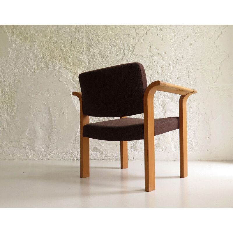 Fauteuil vintage en bois courbé, Danemark 1970