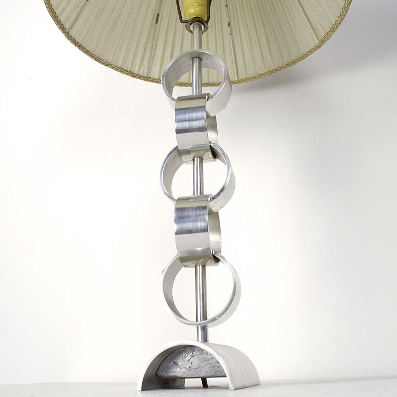 Midcentury aluminium table lamp - 1970s