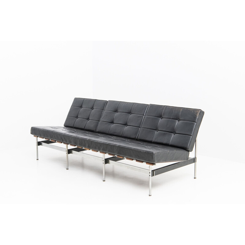 Vintage 3-seat sofa in leather by Kho Liang Ie for Artifort, Netherlands 1960s