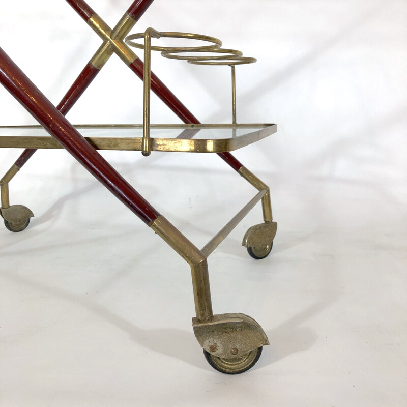 Mid-century bar trolley by Cesare Lacca, Italy 1950s