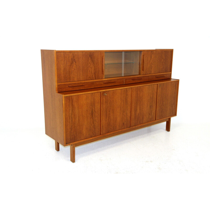 Scandinavian vintage teak highboard, Sweden 1960