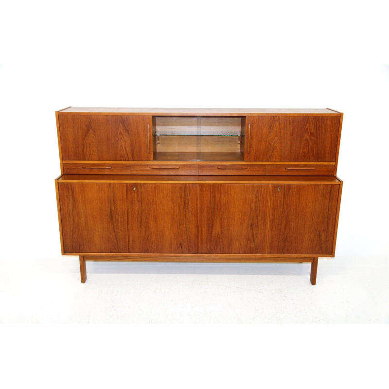 Scandinavian vintage teak highboard, Sweden 1960