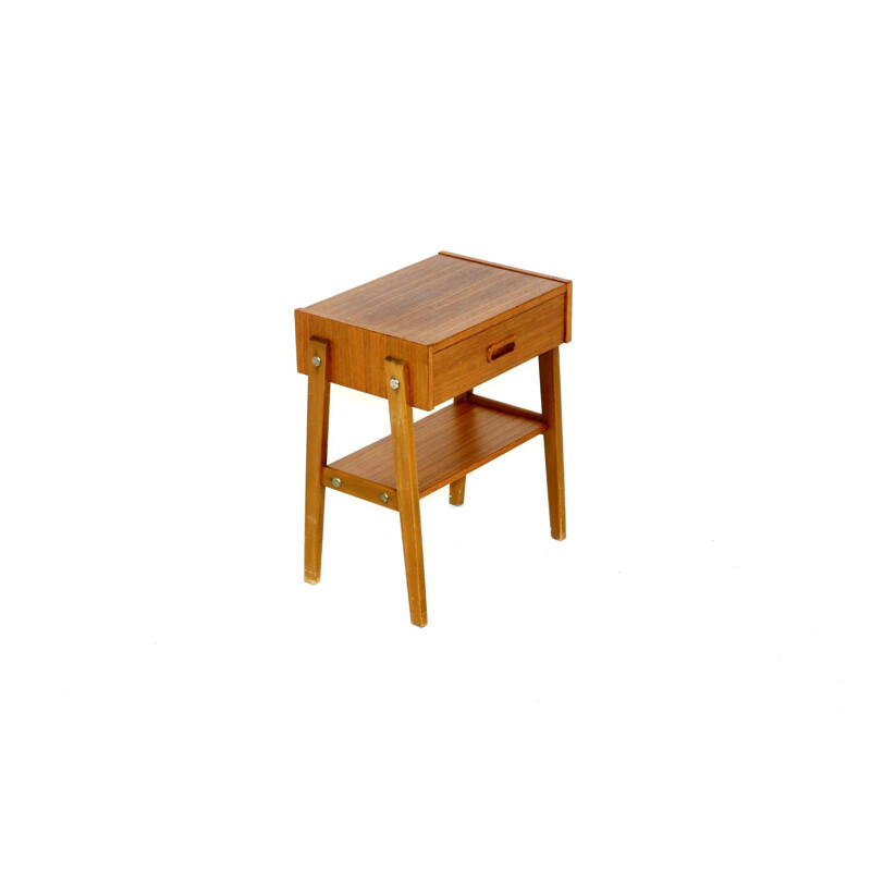 Table de chevet vintage en teck, Suède 1960