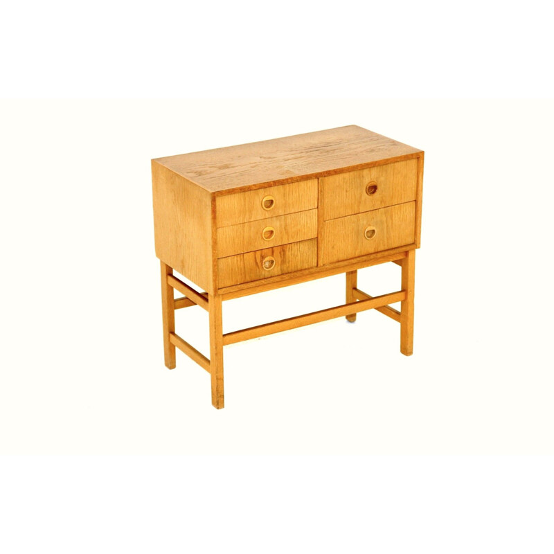 Scandinavian vintage oakwood chest of drawers, Sweden 1960