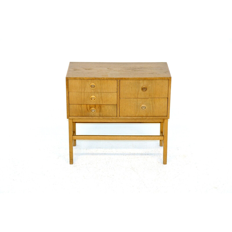 Scandinavian vintage oakwood chest of drawers, Sweden 1960