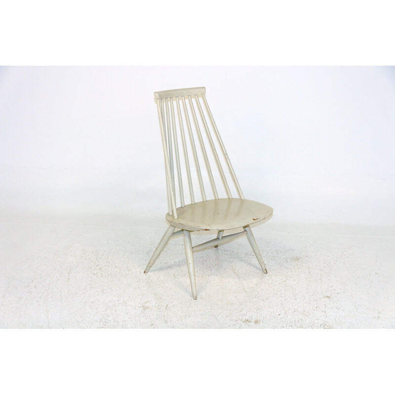 Vintage "pinnstol" beechwood chair by Ilmari Tapiovaara, 1960