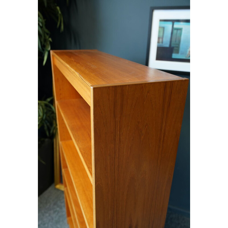 Minimalist vintage teak bookcase, Denmark 1960