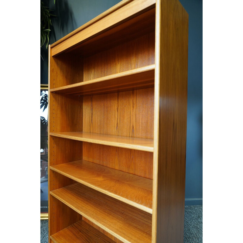 Minimalist vintage teak bookcase, Denmark 1960