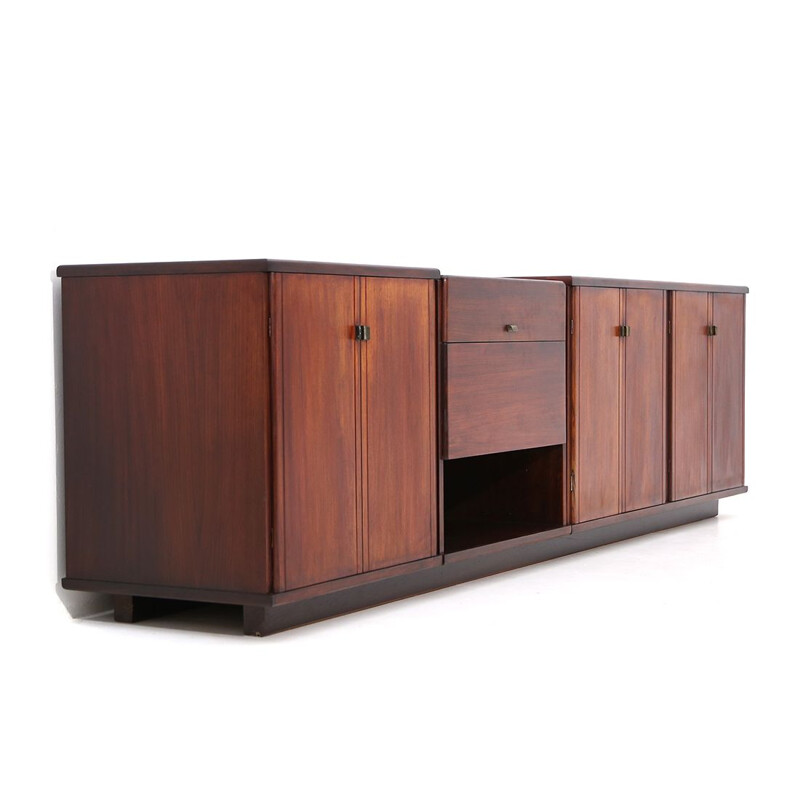 Vintage modular wooden sideboard by Sormani, 1960s