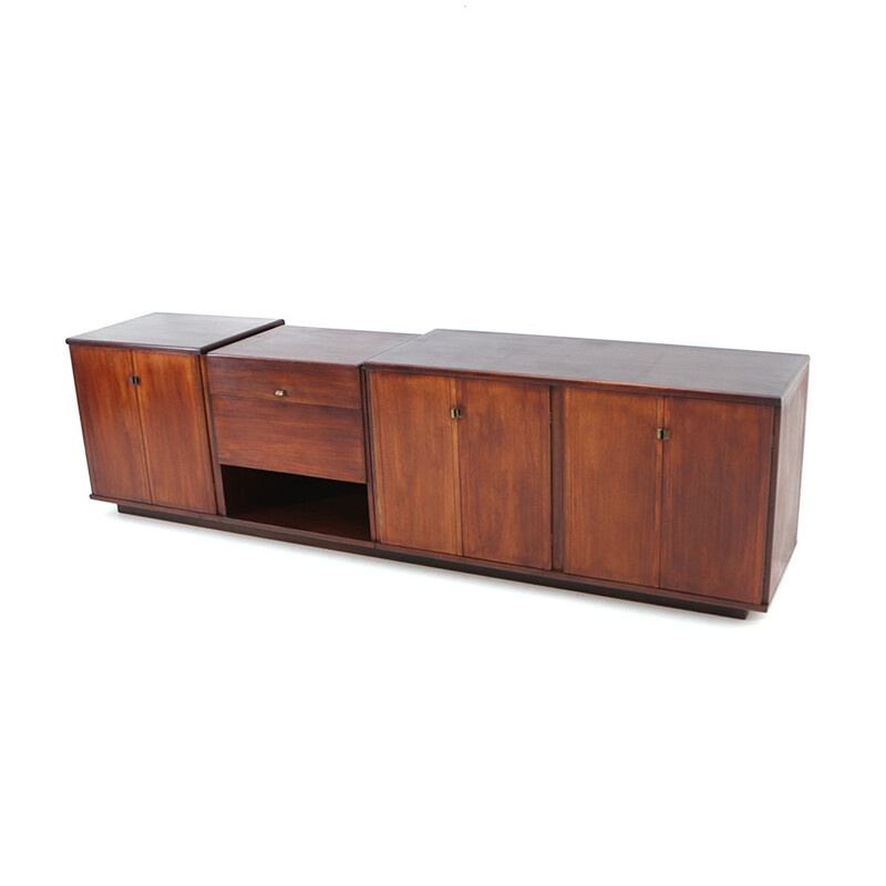 Vintage modular wooden sideboard by Sormani, 1960s