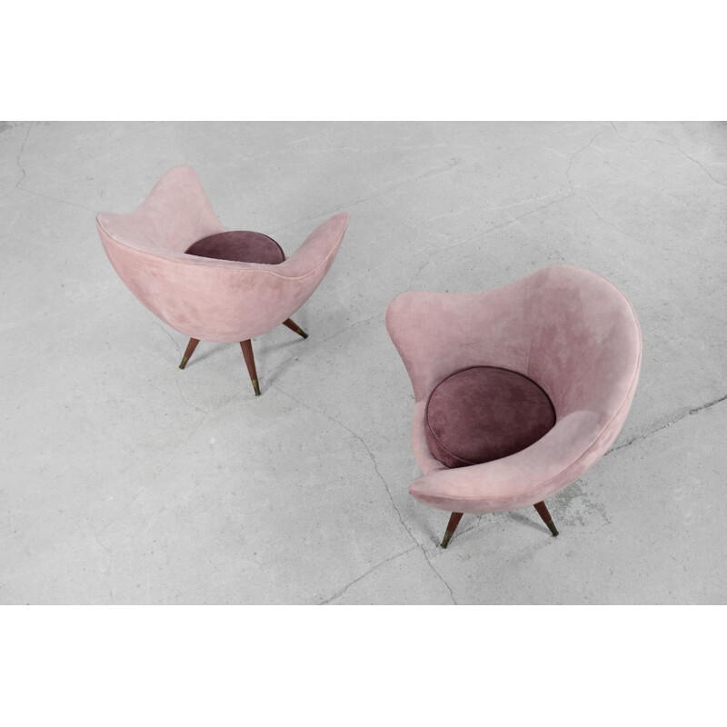 Lounge de veludo Vintage, Paged, 1972