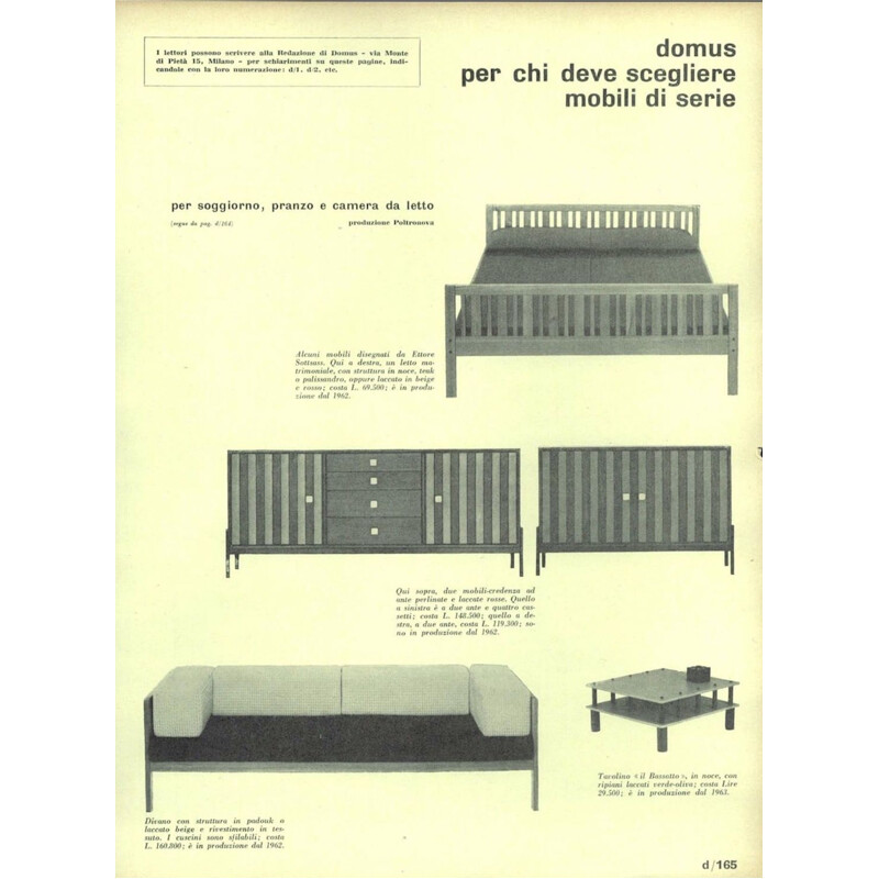 Vintage bed "Califfo" van Ettore Sottsass voor Poltronova, 1960