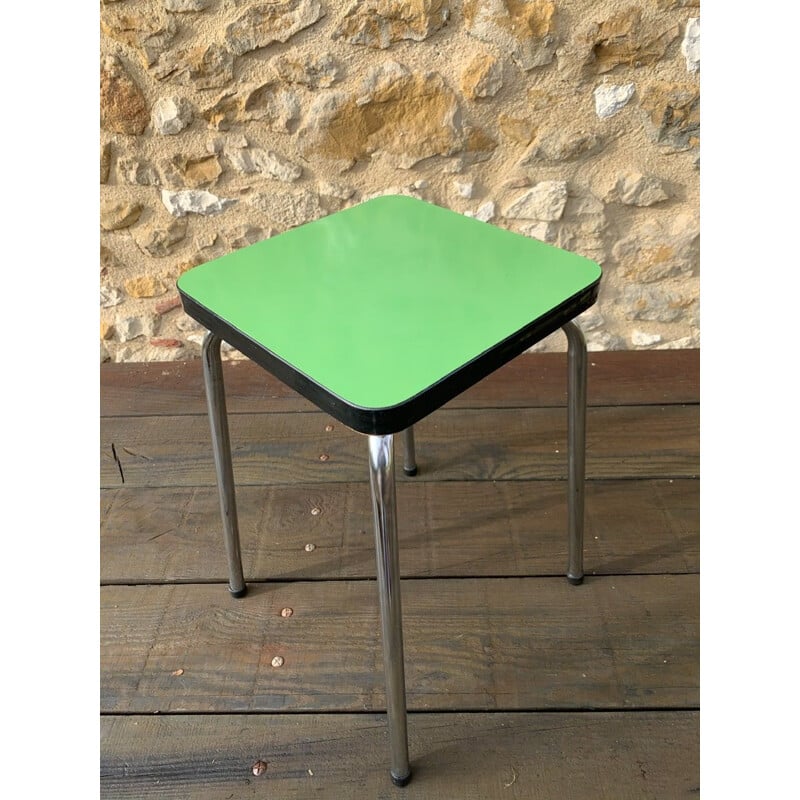 Vintage green formica stool, 1960