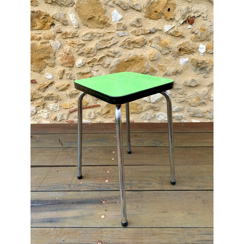Vintage green formica stool, 1960