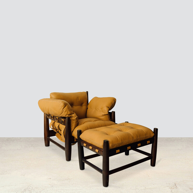 Vintage Mole armchair with ottoman by Sergio Rodrigues, 1961