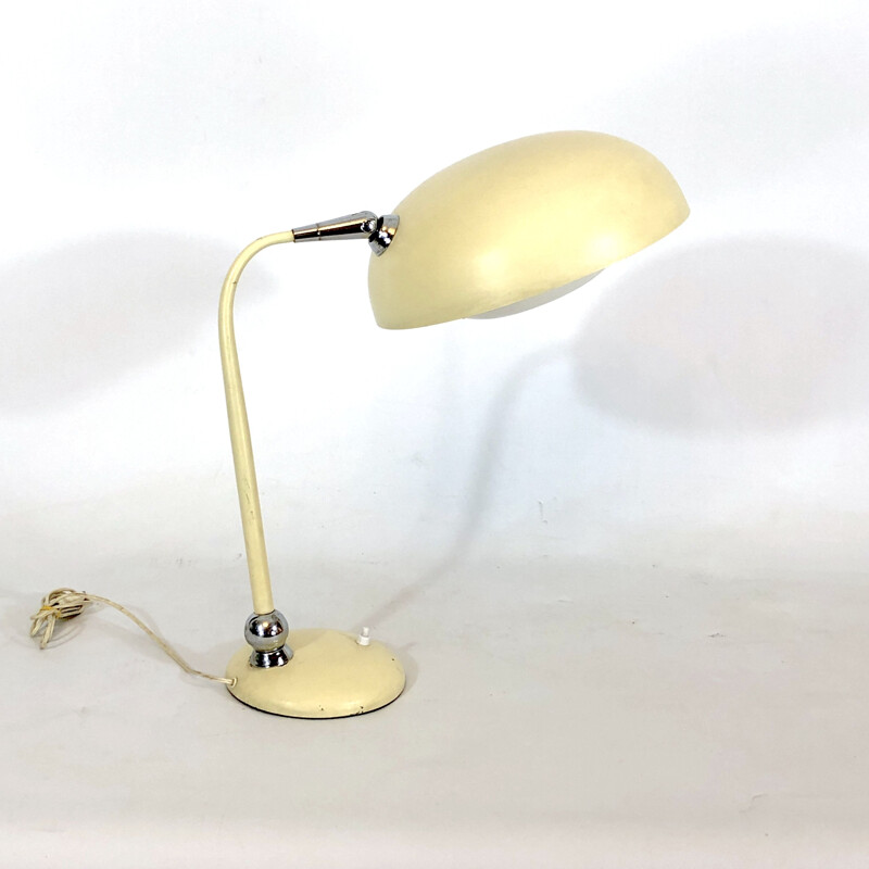 Vintage scharnierende bureaulamp in lak en chroom van Stilnovo, 1950