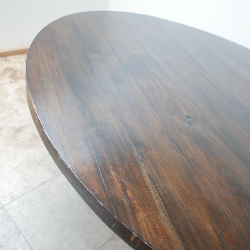 Vintage Chunky Spanish circular dining table, 1950s