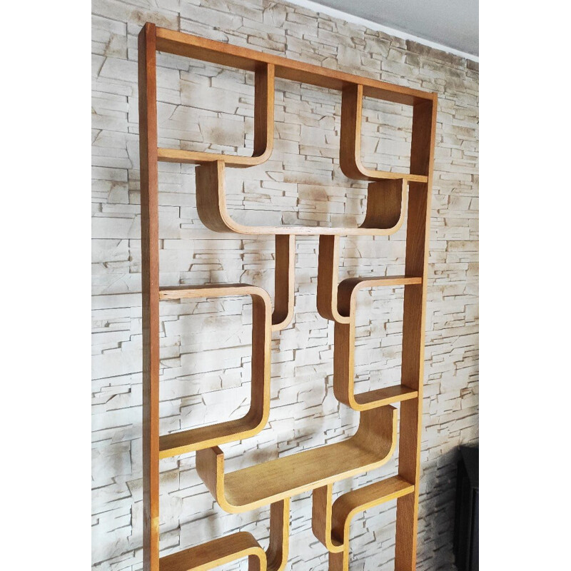 Vintage bent plywood wall claustra by Ludvík Volák for Dřevopodnik Holešov, Czechoslovakia 1960s