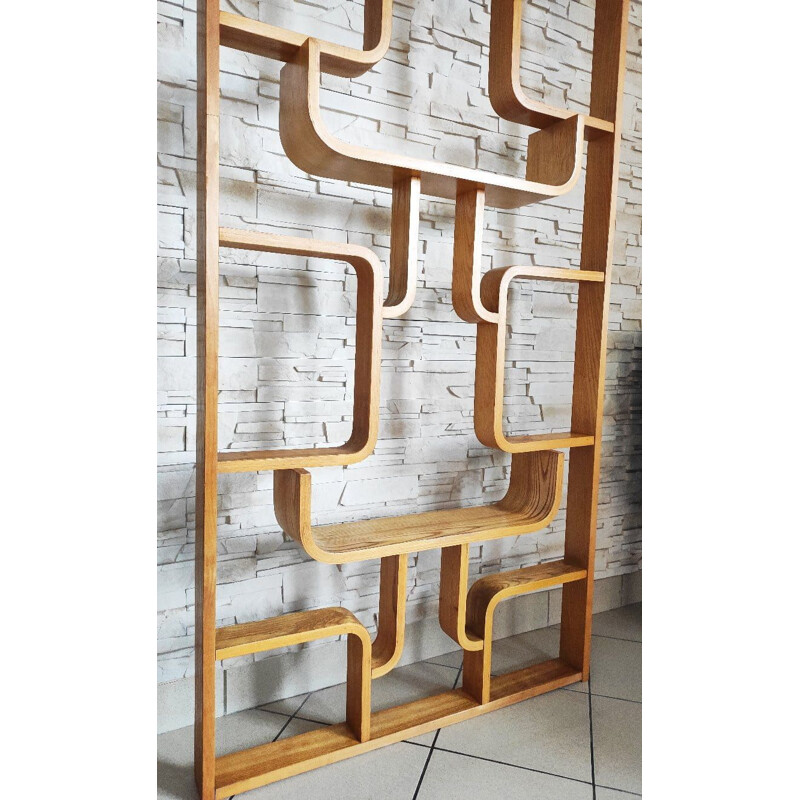 Vintage bent plywood wall claustra by Ludvík Volák for Dřevopodnik Holešov, Czechoslovakia 1960s