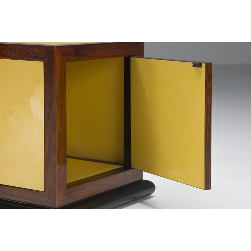 Table d'appoint vintage moderniste jaune, 1920