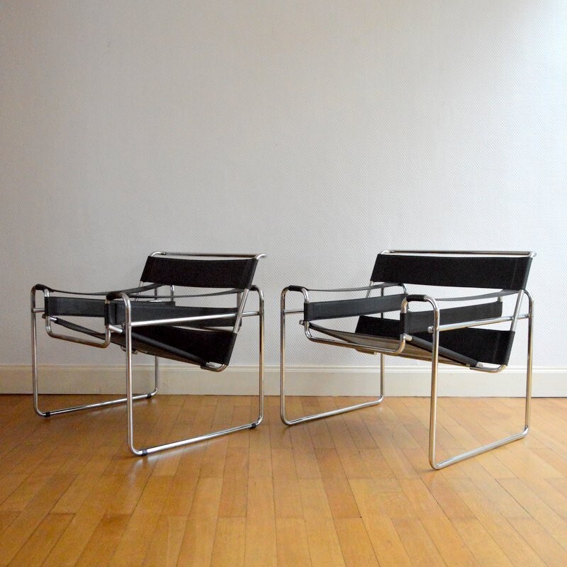 Paire de fauteuils "Wassily", Marcel BREUER - 1980