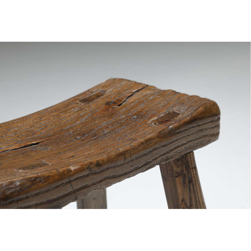 Tabouret rustique vintage Wabi-Sabi, 1920