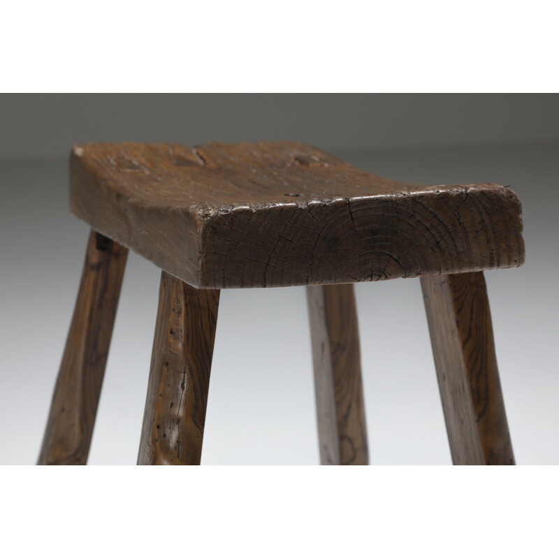 Wabi-Sabi vintage rustic stool, 1920s