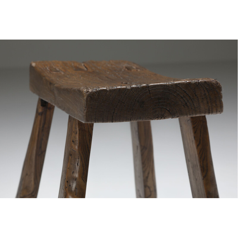 Tabouret rustique vintage Wabi-Sabi, 1920