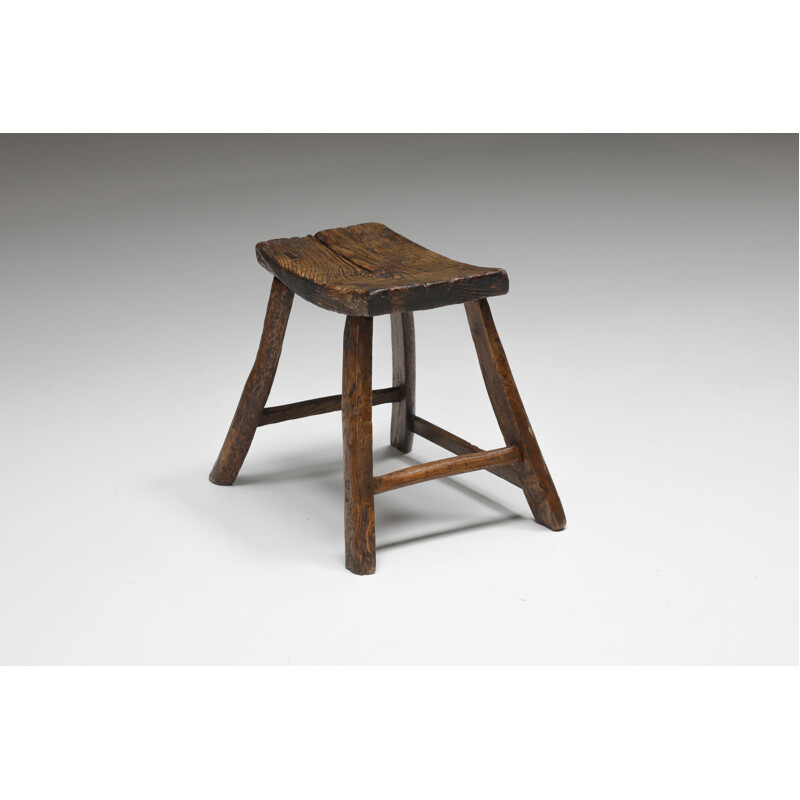 Wabi-Sabi vintage rustic stool, 1920s