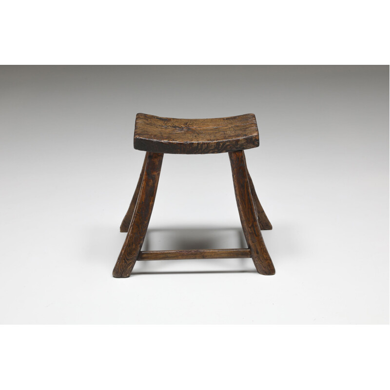 Wabi-Sabi vintage rustic stool, 1920s