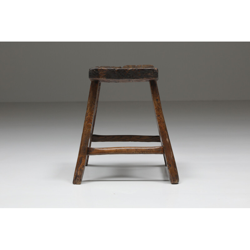 Wabi-Sabi vintage rustic stool, 1920s