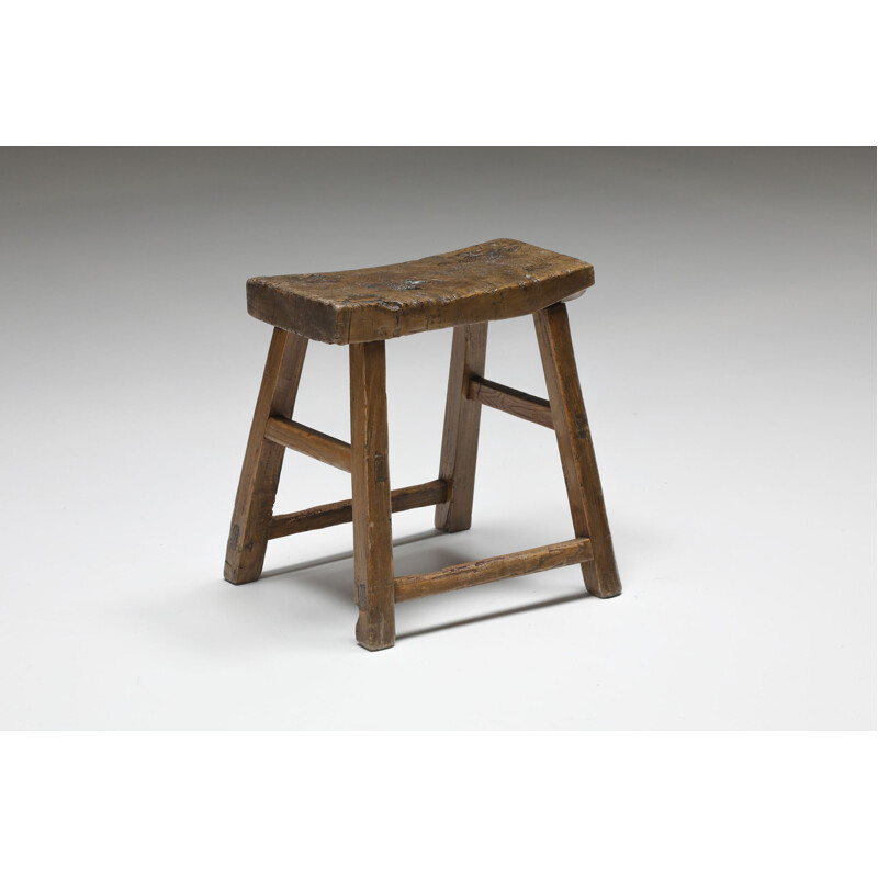 Wabi-Sabi vintage rustic stool, 1920s