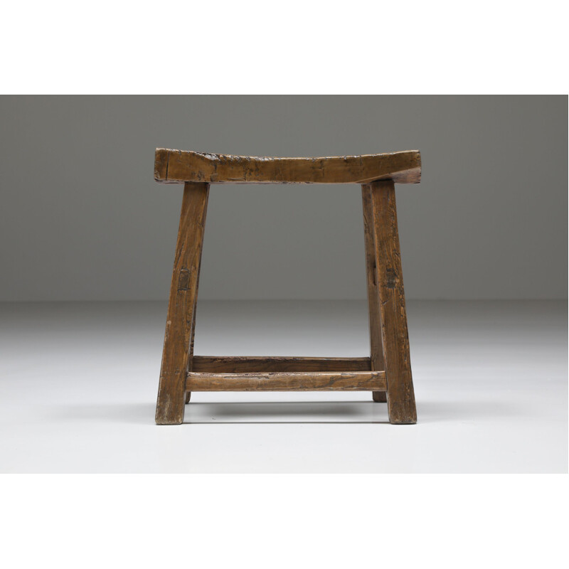 Wabi-Sabi vintage rustic stool, 1920s