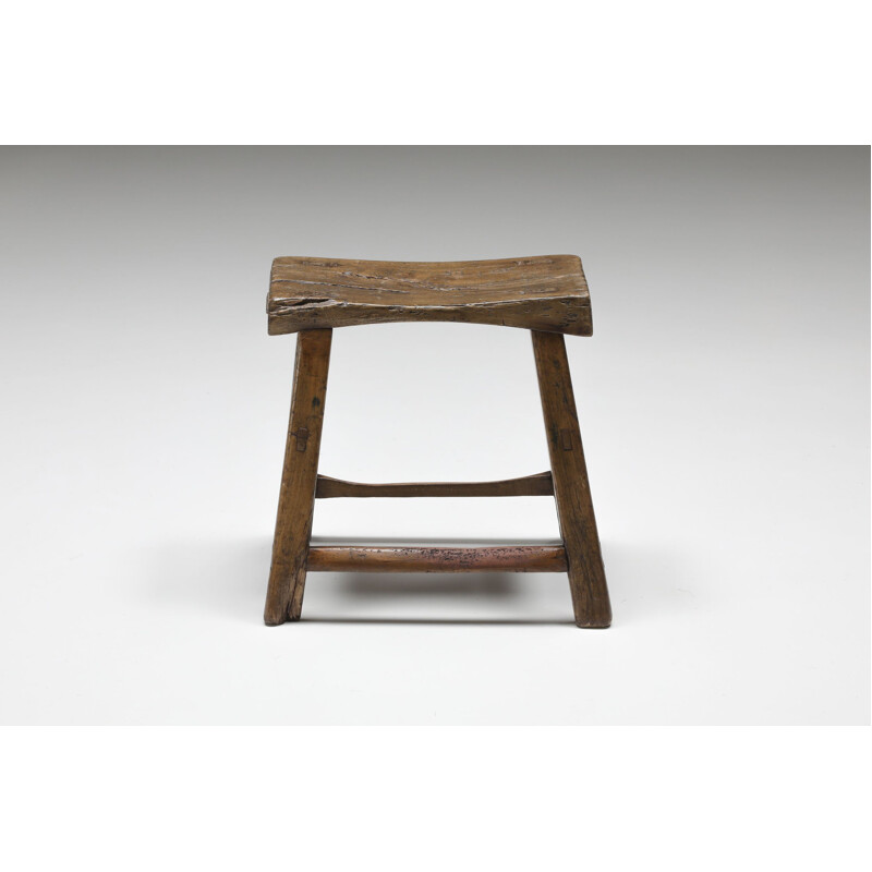 Wabi-Sabi vintage rustic stool, 1920s