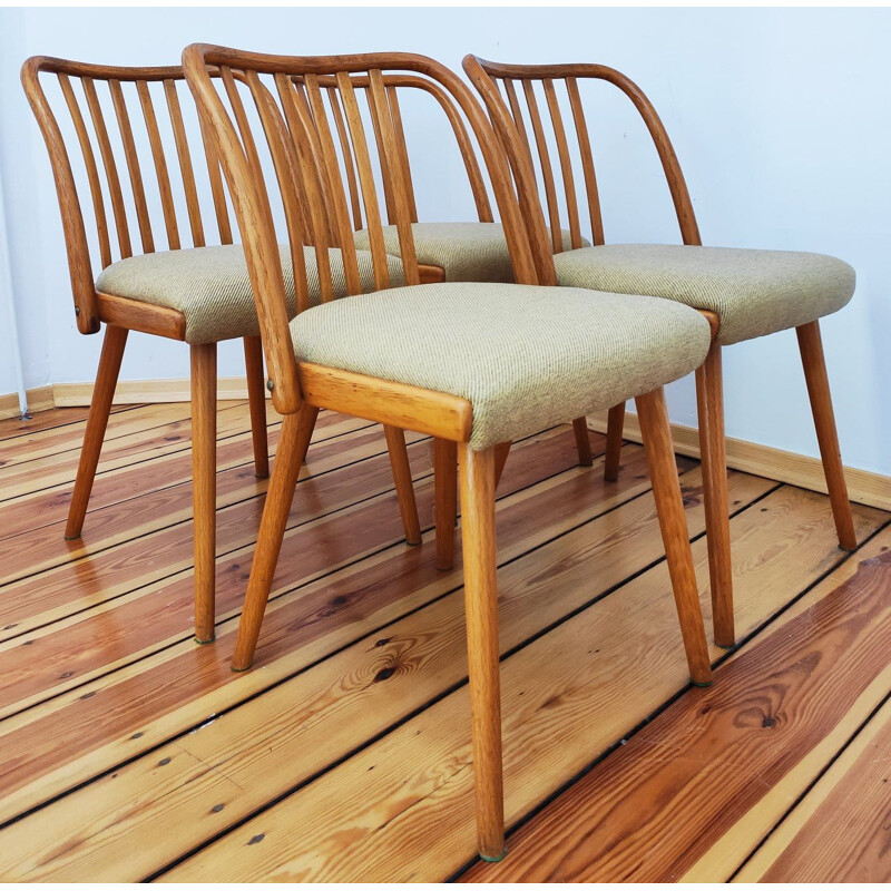 Ensemble de 4 chaises vintage par A. Suman, Tchécoslovaquie 1960