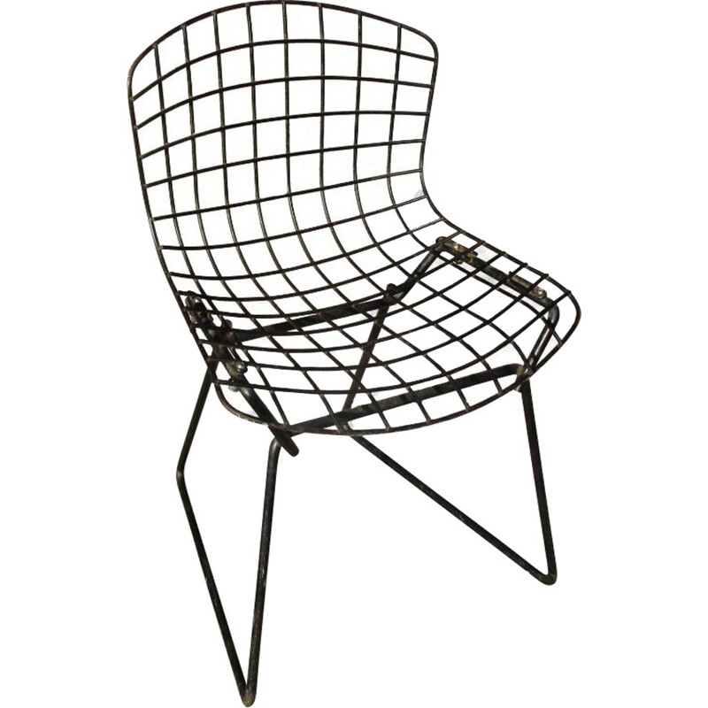 Vintage stalen stoel van Harry Bertoia voor Knoll International, USA 1952