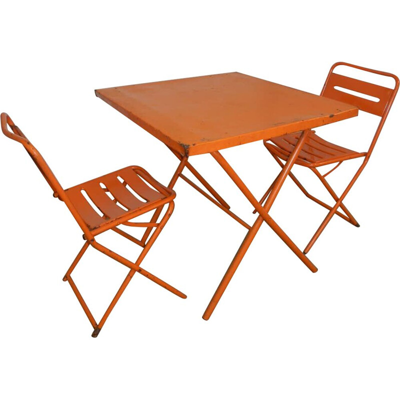 Paire de chaises et table de jardin vintage par Vinante, 1970