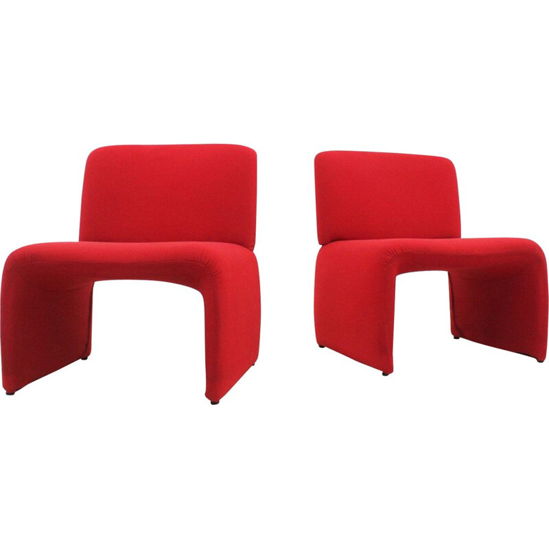 Pair of vintage italian armchairs, 1970s